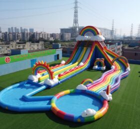 GS2-178 Rainbow Theme Giant Inflatable Water Slide