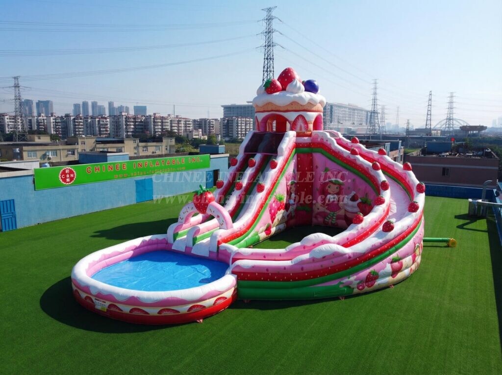 GS2-189 Strawberry Shortcake Theme Giant Inflatable Water Slide