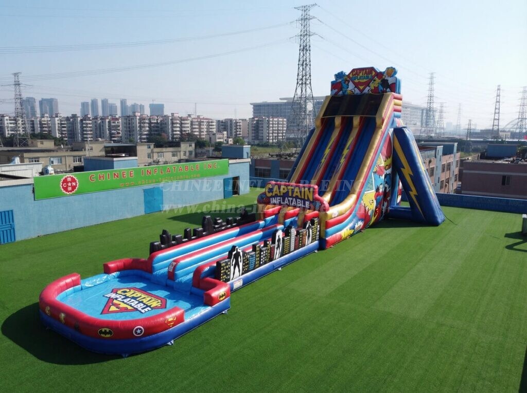 GS2-190 Superhero Theme Giant Inflatable Water Slide