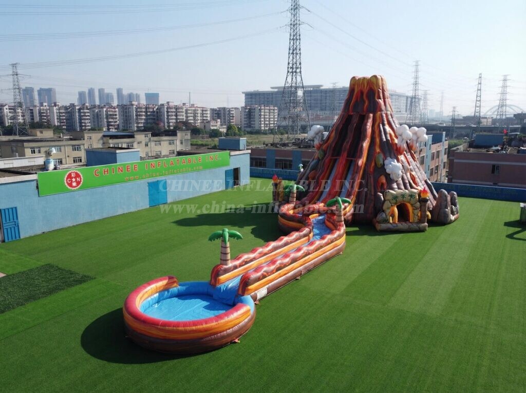 GS2-201 Volcano Theme Giant Inflatable Water Slide
