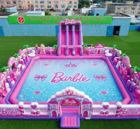Pool3-853 Barbie Theme Inflatable Pool Water Park