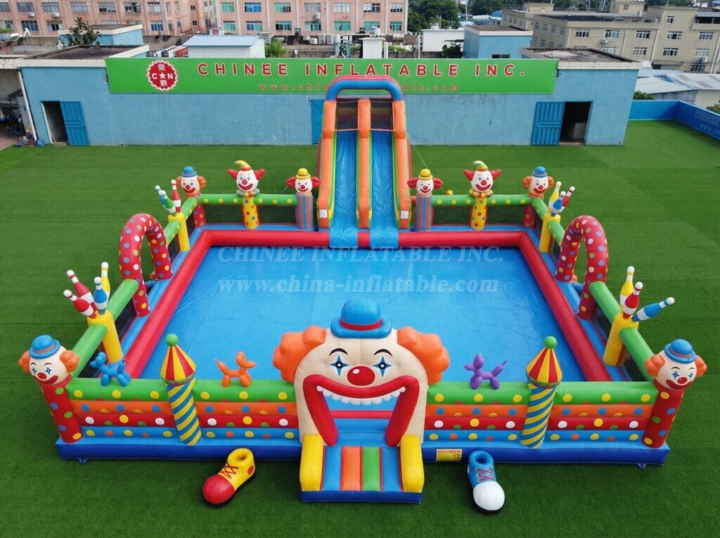 Pool3-863 Clown Theme Inflatable Pool Water Park