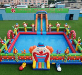 Pool3-863 Clown Theme Inflatable Pool Water Park