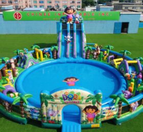 Pool3-867 Dora Theme Inflatable Pool Water Park