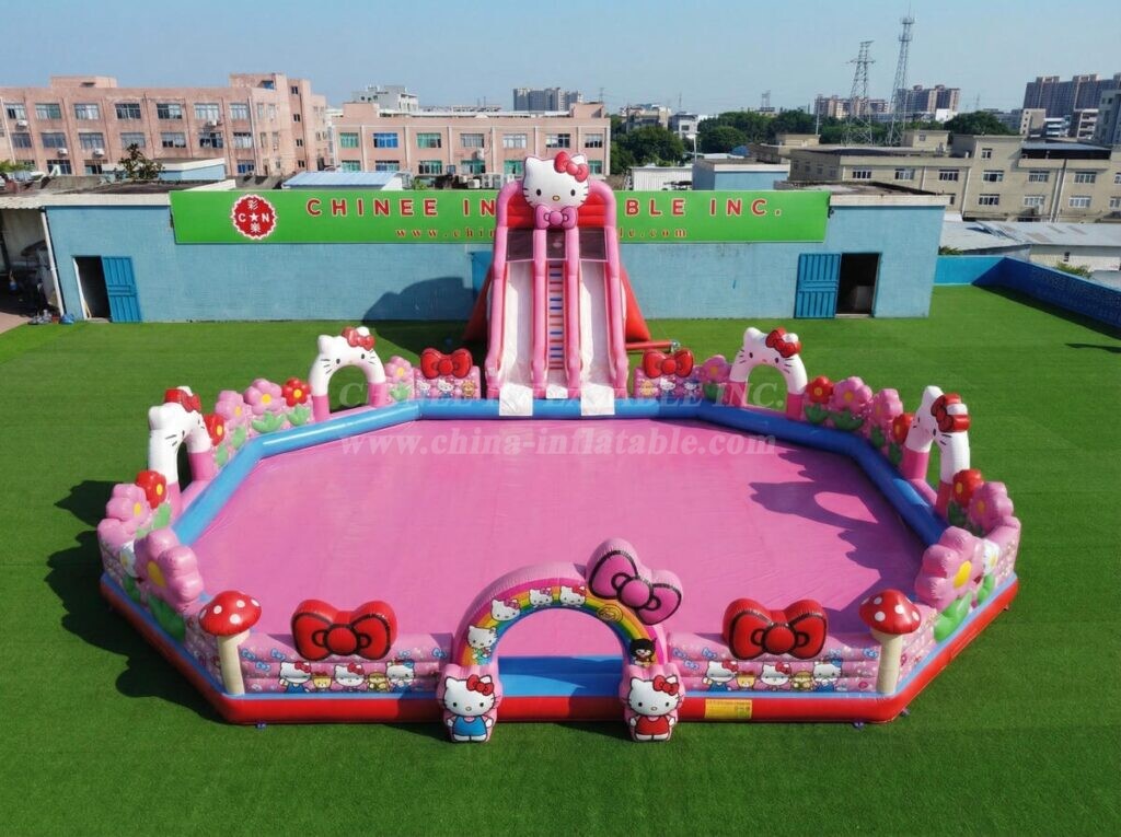 Pool3-877 Hello Kitty Theme Inflatable Pool Water Park