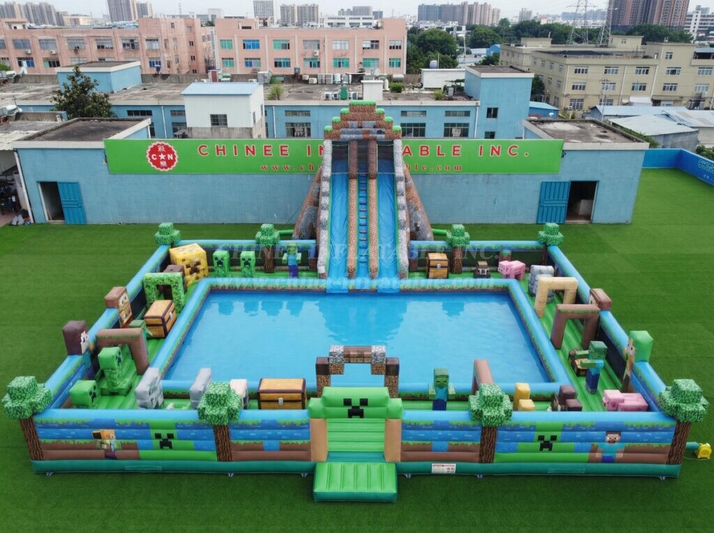 Pool3-882 Minecraft Theme Inflatable Pool Water Park