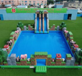 Pool3-883 Minecraft Theme Inflatable Pool Water Park
