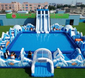Pool3-893 Penguin Theme Inflatable Pool Water Park
