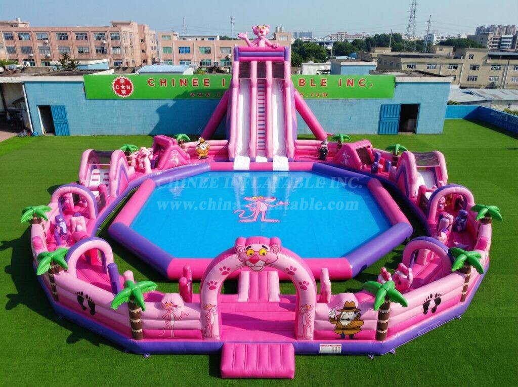Pool3-895 Pink Panther Theme Inflatable Pool Water Park