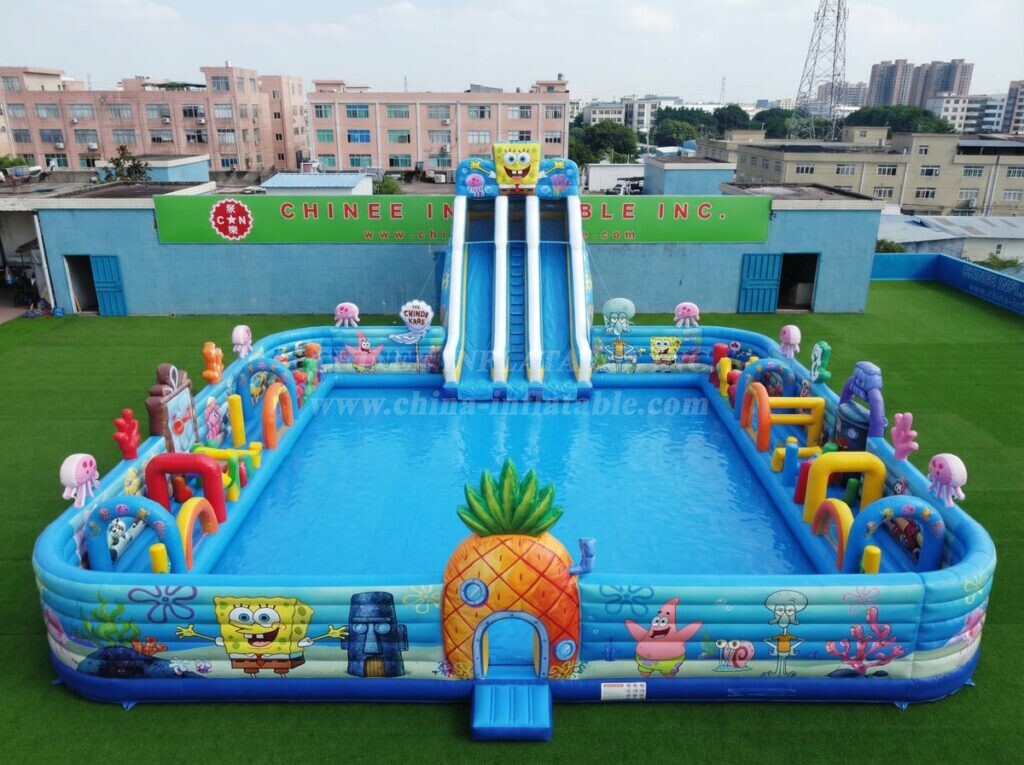Pool3-907 SpongeBob Theme Inflatable Pool Water Park
