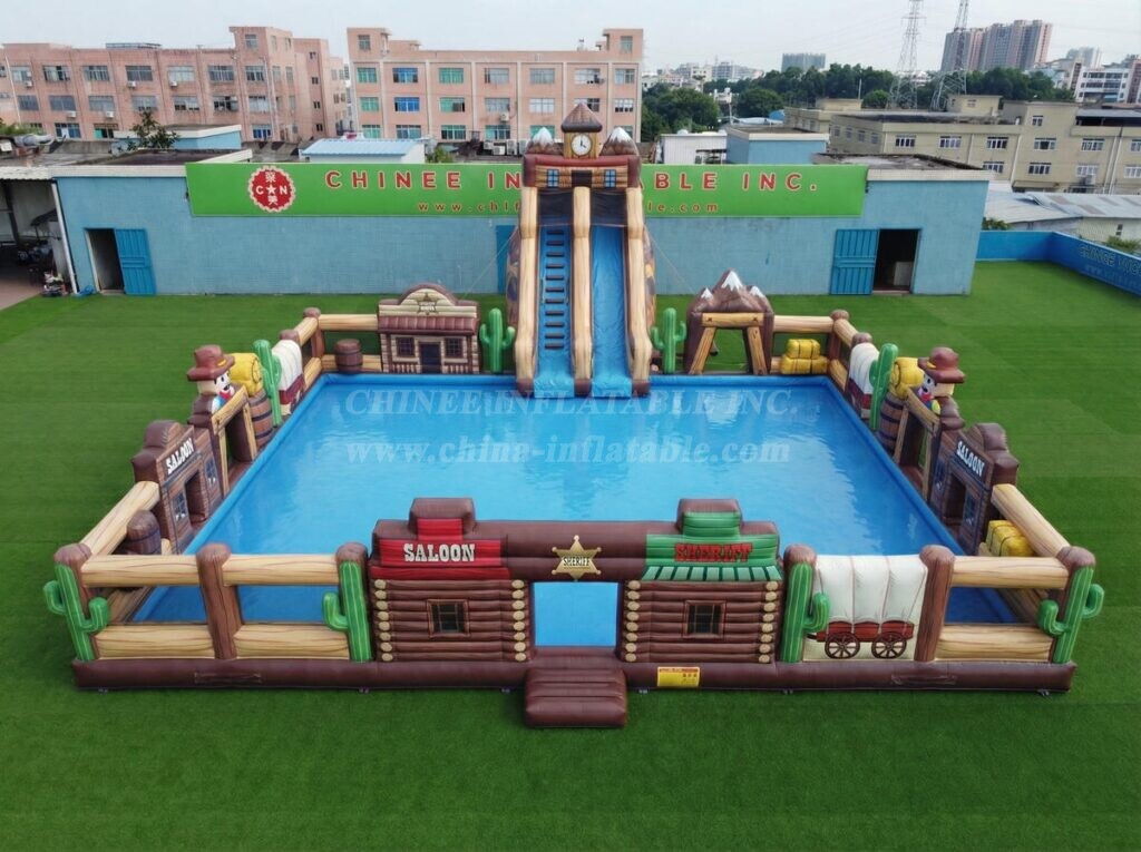 Pool3-924 Wild West Theme Inflatable Pool Water Park