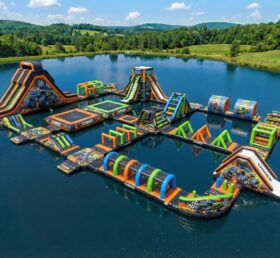 S694 Monster Trucks Theme Inflatable Water Park