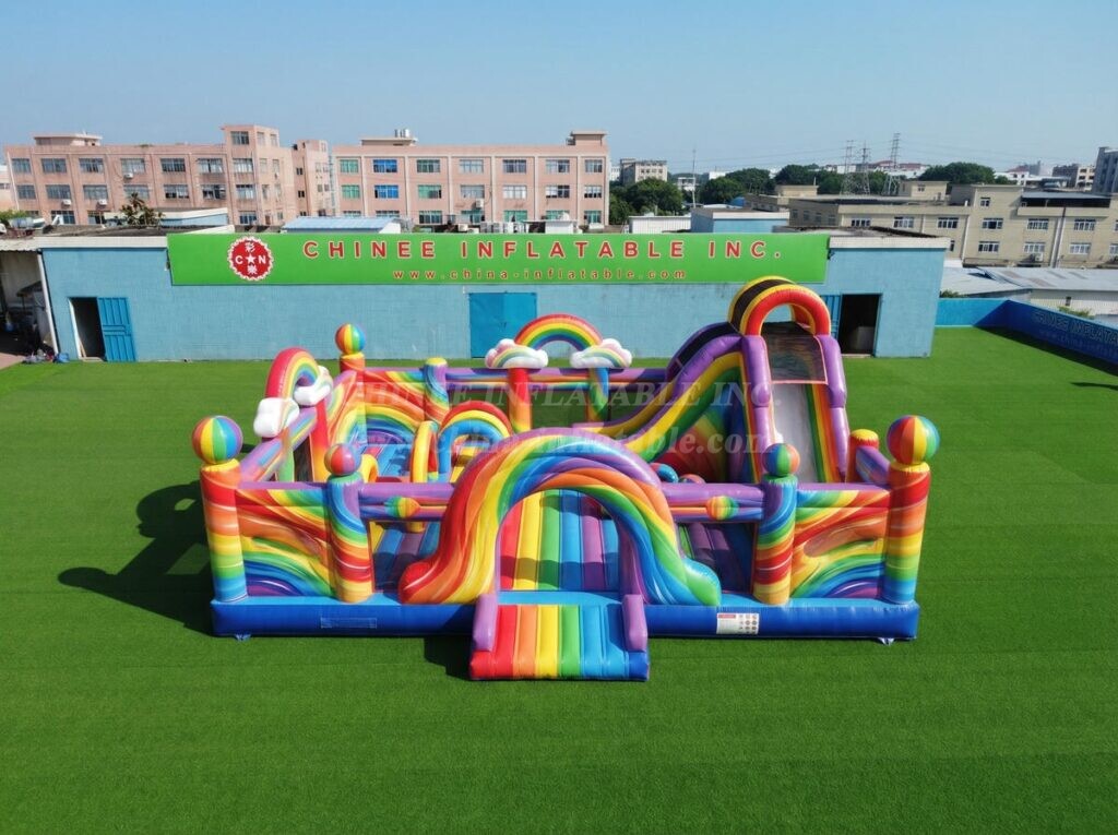 T2-7150 Rainbow Theme Inflatable Bouncer