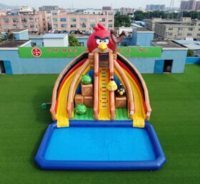 T8-6100 Angry Birds Theme Inflatable Water Slide