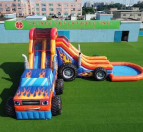 T8-6109 Blaze Monster Theme Inflatable Water Slide