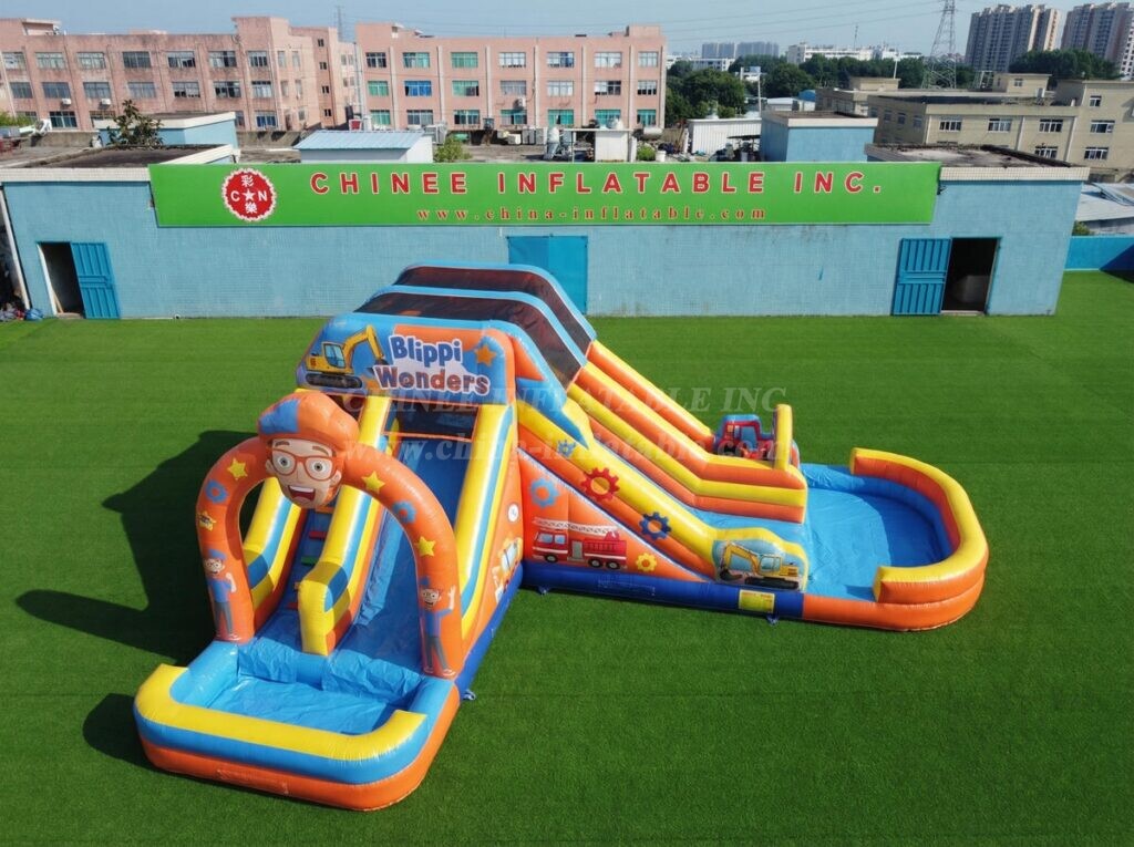 T8-6110 Blippi Wonders Theme Inflatable Water Slide