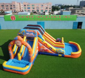 T8-6110 Blippi Wonders Theme Inflatable Water Slide
