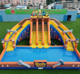 T8-6113 Bob The Builder Theme Inflatable Water Slide