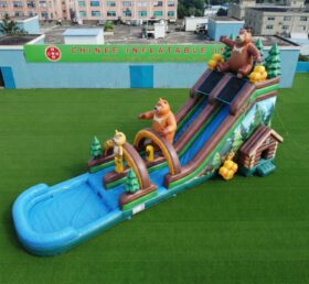 T8-6114 Boonie Bears Theme Inflatable Water Slide