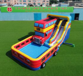T8-6116 Bus Theme Inflatable Water Slide