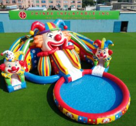 T8-6121 Clown Theme Inflatable Water Slide