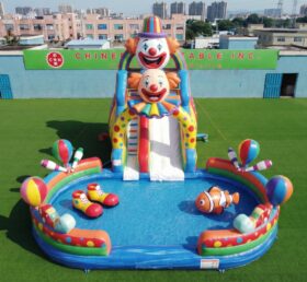 T8-6122 Clown Theme Inflatable Water Slide