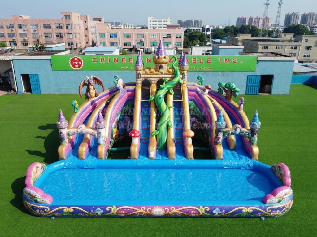 T8-6145 Fairy Tale Theme Inflatable Water Slide