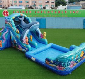 T8-6179 Ocean Theme Inflatable Water Slide