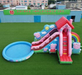 T8-6189 Peppa Pig Theme Inflatable Water Slide