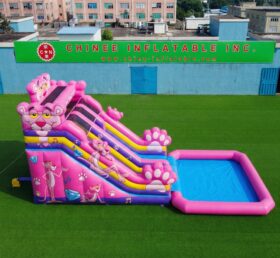T8-6190 Pink Panther Theme Inflatable Water Slide