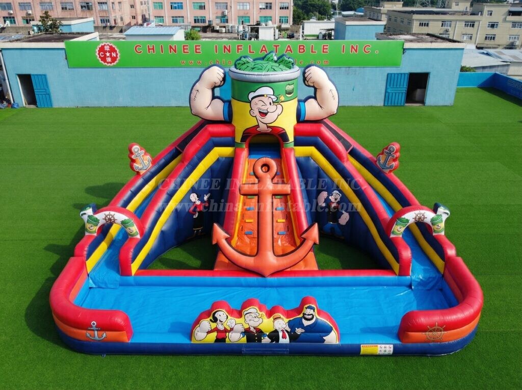 T8-6195 Popeye Theme Inflatable Water Slide