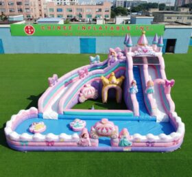 T8-6196 Princess Parties Theme Inflatable Water Slide