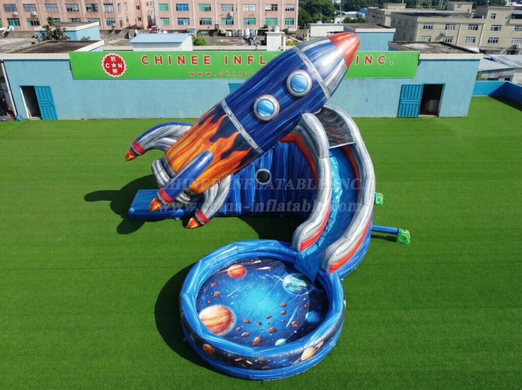T8-6199 Rocket Theme Inflatable Water Slide