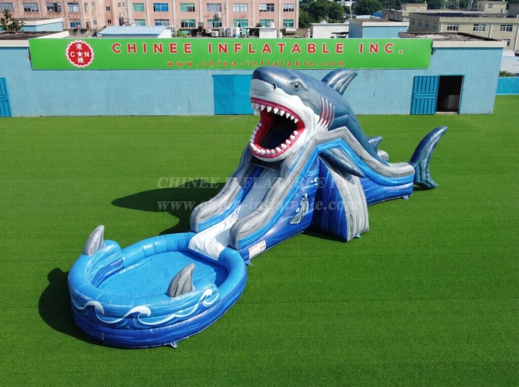 T8-6204 Shark Theme Inflatable Water Slide