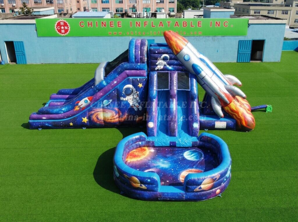 T8-6206 Space Theme Inflatable Water Slide