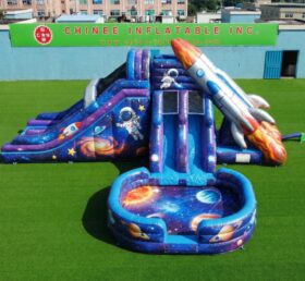 T8-6206 Space Theme Inflatable Water Slide