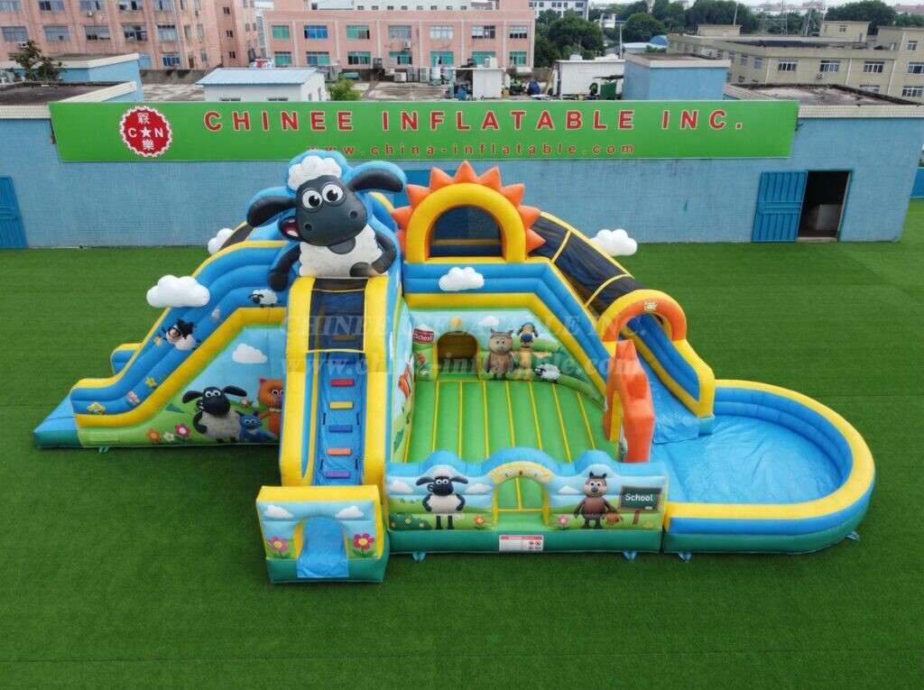 T8-6215 Timmy Time Theme Inflatable Water Slide