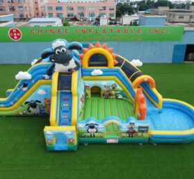 T8-6215 Timmy Time Theme Inflatable Water Slide