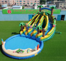 T8-6218 Tropical Theme Inflatable Water Slide