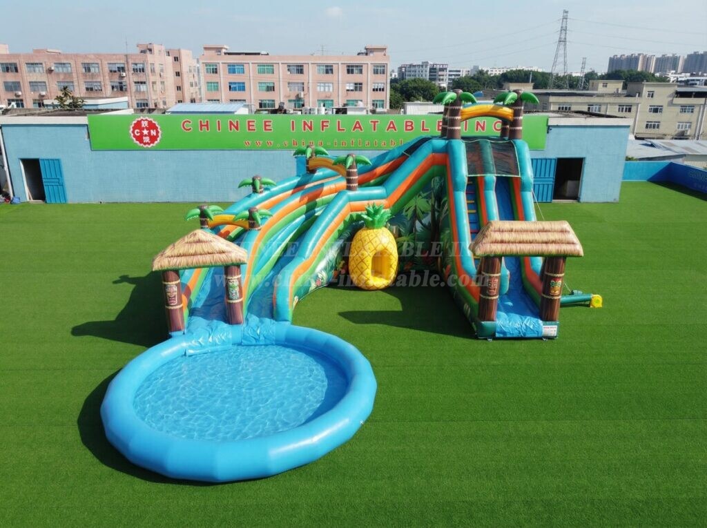 T8-6219 Tropical Theme Inflatable Water Slide