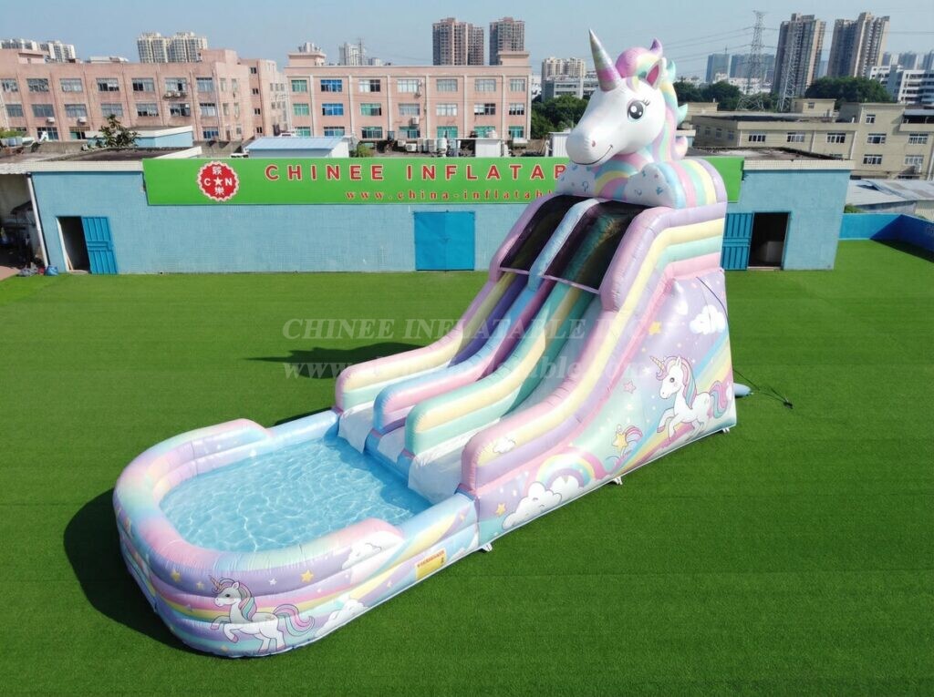 T8-6220 Unicorn Theme Inflatable Water Slide