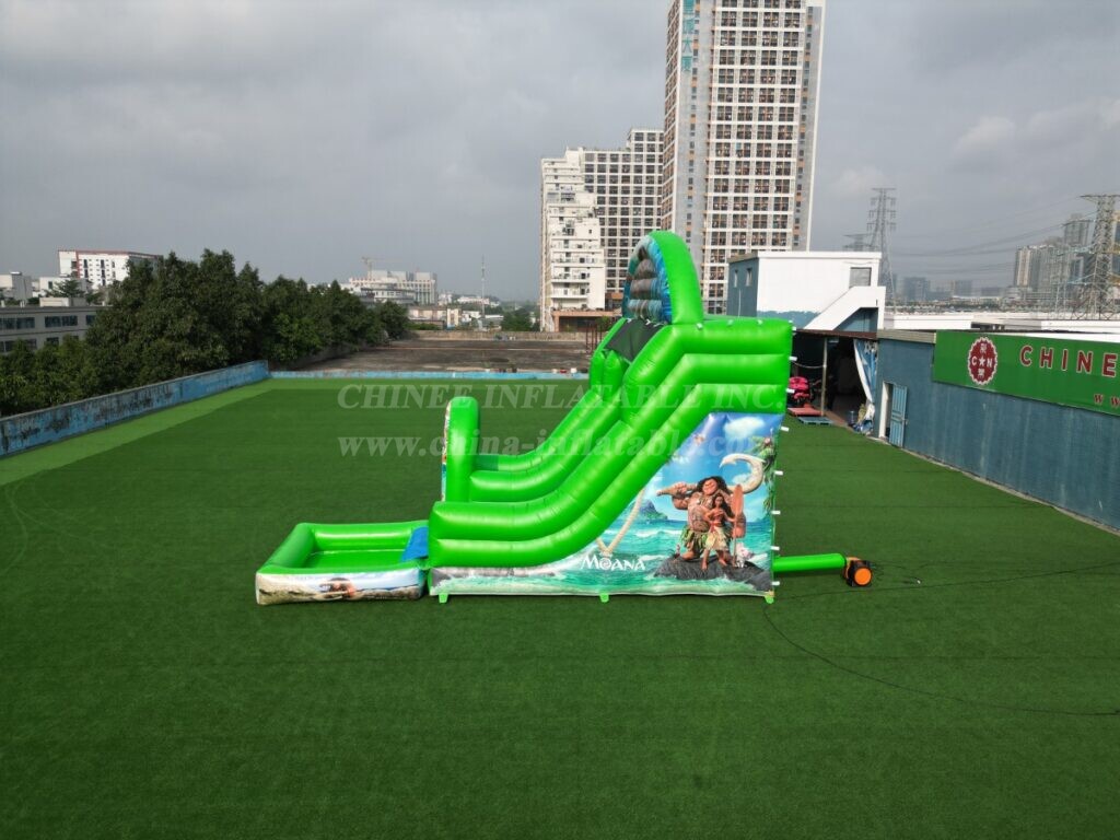 T8-8466C Moana Theme Inflatable Water Slide with Pool