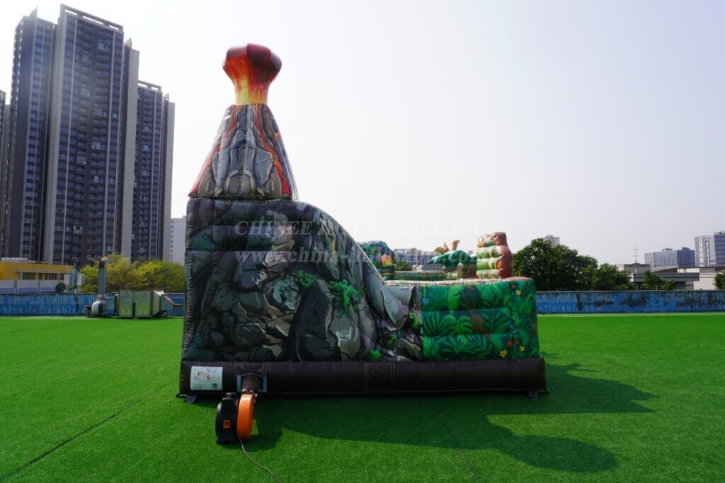 T2-4103G Dinosaur-Themed Inflatable Bouncer with Slide