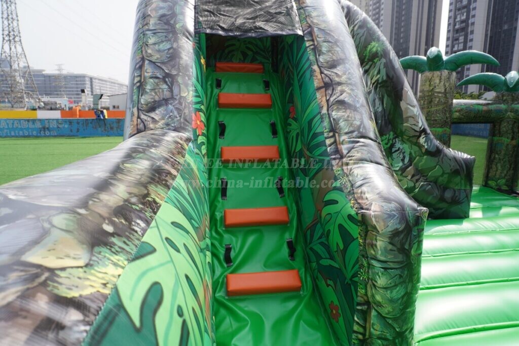 T2-4103G Dinosaur-Themed Inflatable Bouncer with Slide