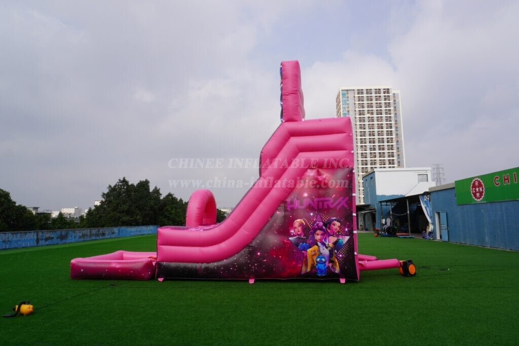 T8-8466E KPop Demon Hunters Theme Inflatable Water Slide