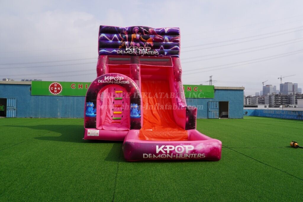 T8-8466E KPop Demon Hunters Theme Inflatable Water Slide