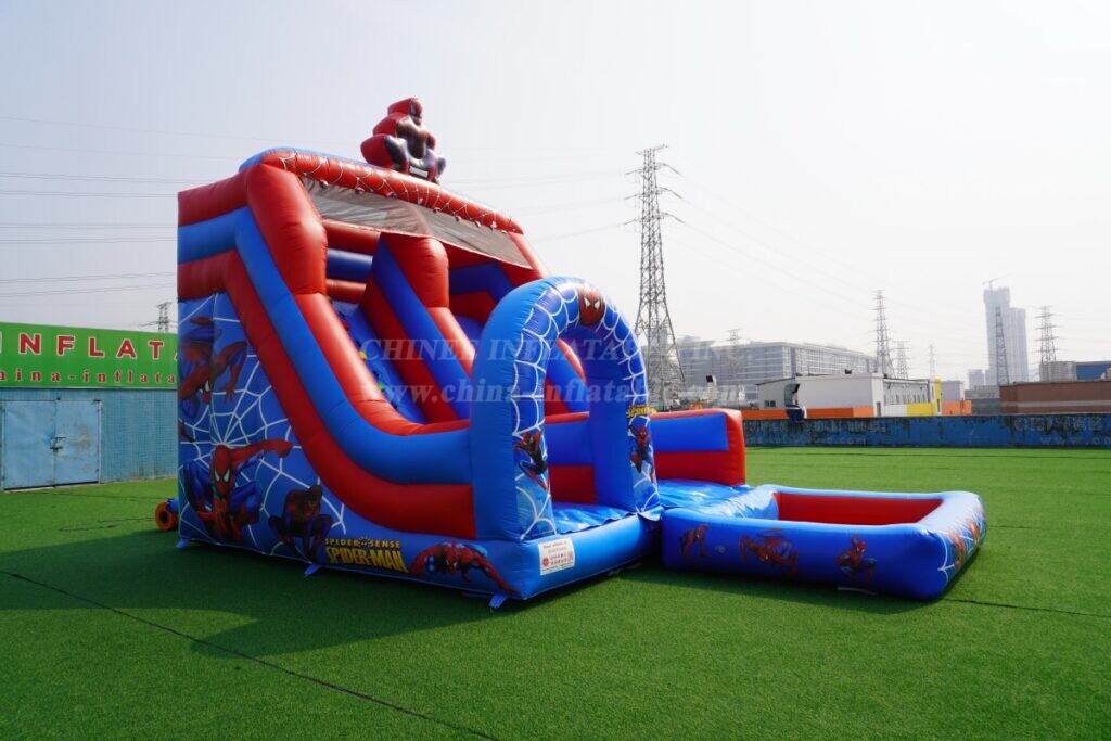 T8-8466D Spider-Man Themed Inflatable Water Slide