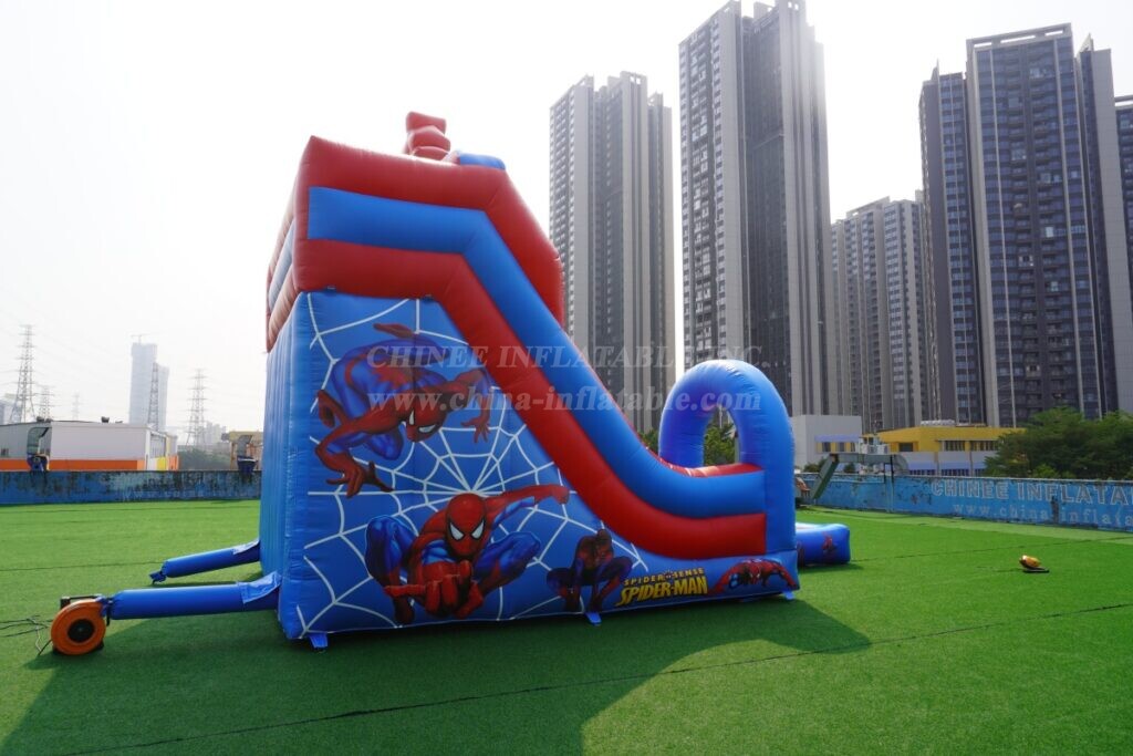 T8-8466D Spider-Man Themed Inflatable Water Slide