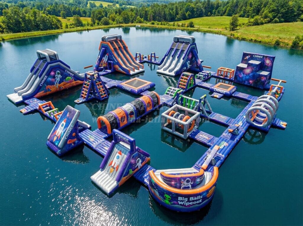 S743 Space Theme Inflatable Water Park