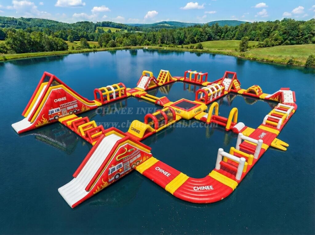 S785 Firetruck Theme Inflatable Water Park
